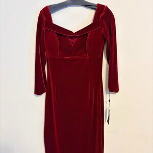 Chiara Boni Apolly velvet dress, Garnet color, size 10